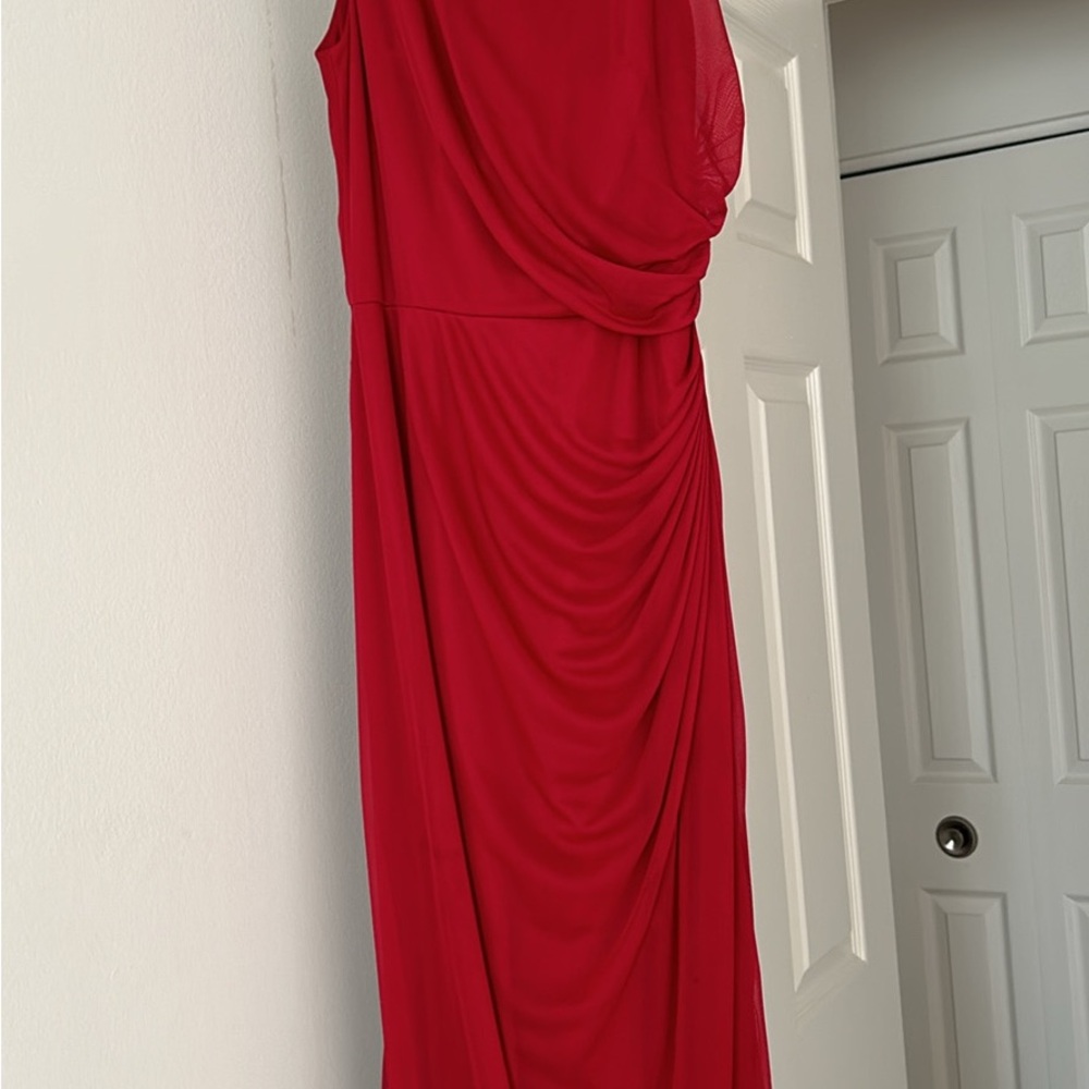 David's Bridal Red Sheath Cocktail Dress